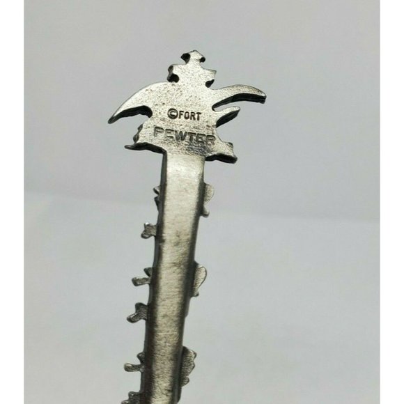 Fort Busch Gardens Williamsburg VA Eagle Embossed Pewter Mini Spoon | Vintage - Picture 10 of 12